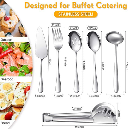 Patelai Serving Utensils Set Include Stainless Steel Large Spoons Slotted - Image 2