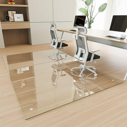 48" x 72" Glass Chair Mat, 1/5" Thick Office Chair Mat by KOONMI