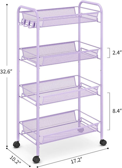 TOOLF 4-Tier Rolling Cart, Metal Utility Cart - Image 9