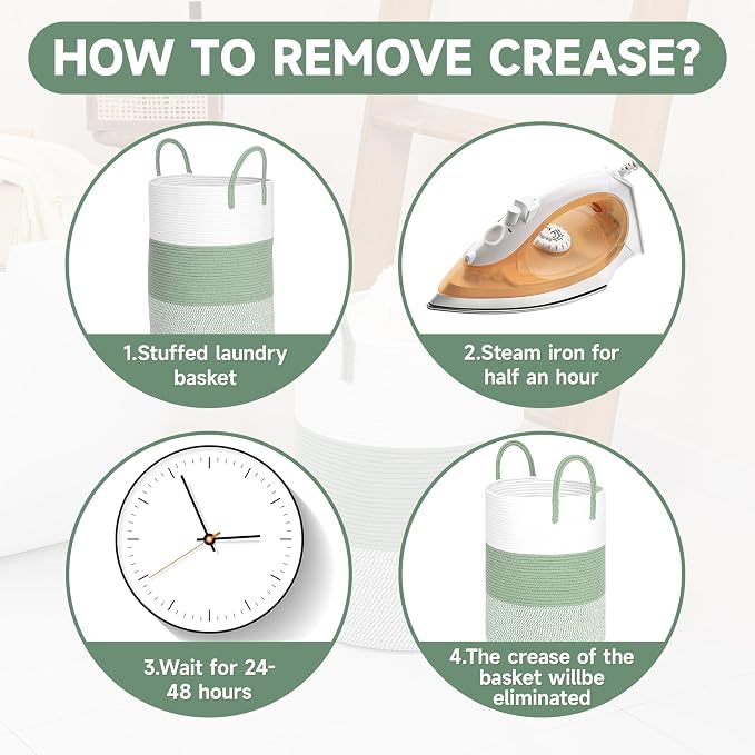 CLHMILY&Z 60L Laundry Basket Round Storage Rope Basket - Image 7