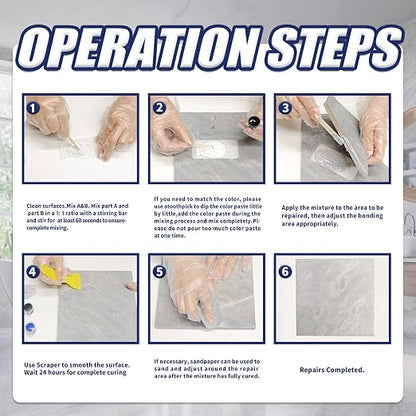 Tile and Granite/Marble Repair Kit, Porcelain Stone and Quartz Countertops - Image 3