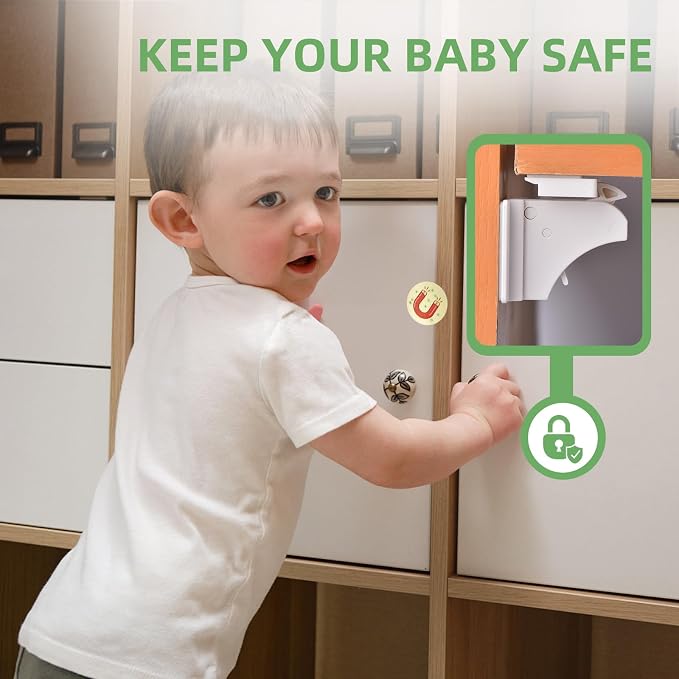 6 Pack Vkania Magnetic Cabinet Locks Baby Proofing - Image 3