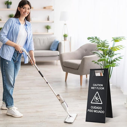 Stainless Steel Wet Floor Caution Sign Bulk 8.8 Pound Portable Foldable Handle - Image 7