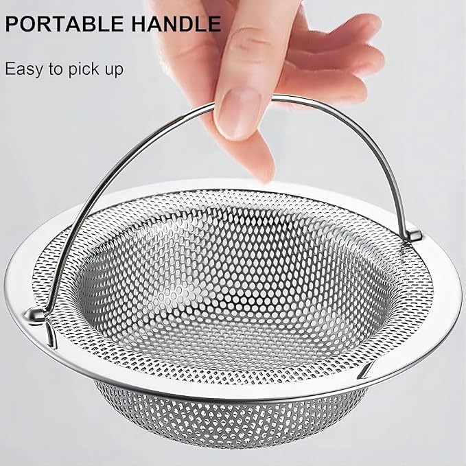 2 Pack Stainless Steel Sink Strainer Basket, Fine Mesh Drain Protector - Image 5