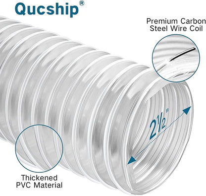 Heavy PVC Dust Collection Hose 2 1/2" x 20', Puncture Resistant PVC Dust - Image 2