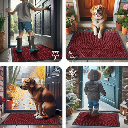 Smiry Front Door Mat Outside Entrance, Heavy Duty Outdoor Indoor Mat, Natural - Image 7