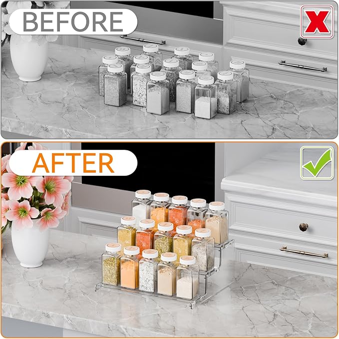 Yieach 2 Pack Tiered Spice Rack Organizer - Image 5