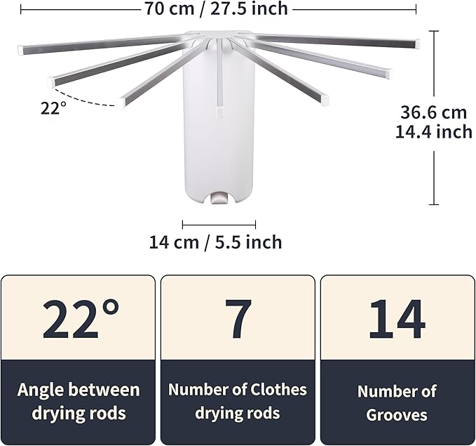 Wall Mounted Clothes Drying Rack Tripod,Foldable Drying Rack,Wall Mounted Dryer Rack Clothing,Over The Door Drying Rack for Laundry Bedroom Household Aluminium