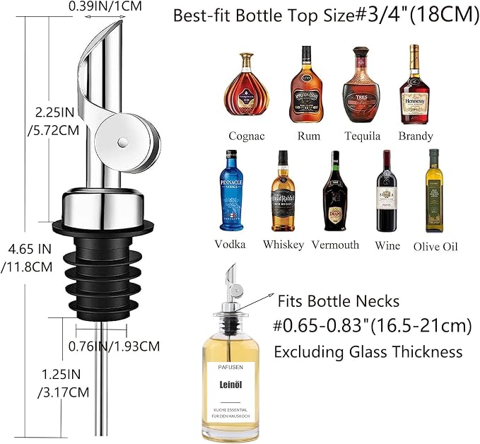 Pafusen 2 Pack Liquor Pour Spout, Auto Flip Olive Oil Dispenser Spout, Pour - Image 4