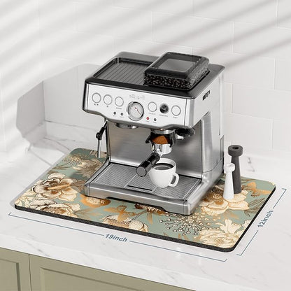 Rnivvi Coffee Mat, Hide Stain Rubber Backed Absorbent Dish Drying Pad - Image 2