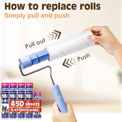 Large Lint Rollers for Pet Hair Extra Sticky, 9.45''/6.3"Pet Hair Removal Tool - Image 7