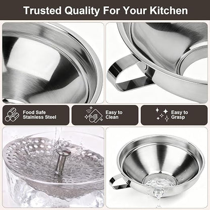 Canning Funnel with Strainer, Wide Mouth Canning Funnels - Image 4