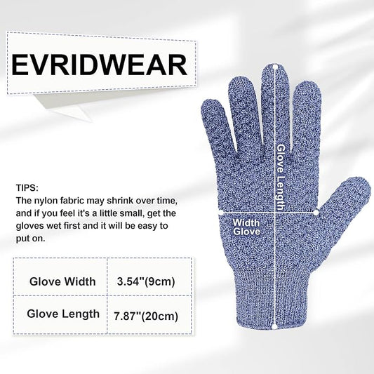 Evridwear Exfoliating Glove for Shower Man and Women, Dual Texture Bath Body - Image 2