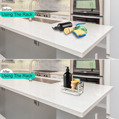 TEZZ Sponge Holder for Kitchen Sink, Stainless Steel Kitchen Storage Sink Caddy - Image 6