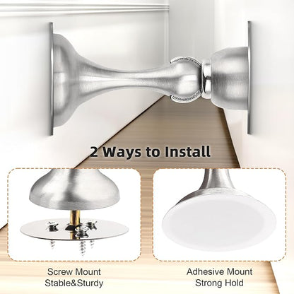 Probrico Brushed Nickel Magnetic Door Stoppers - Image 4