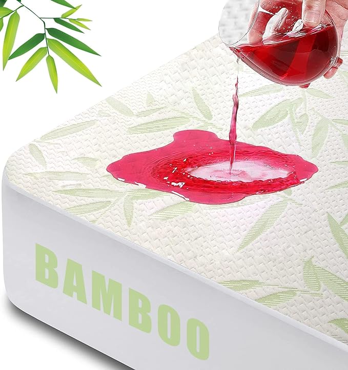Twin XL Mattress Protector Waterproof Mattress Pad Washable Bamboo Rayon by SoftHour
