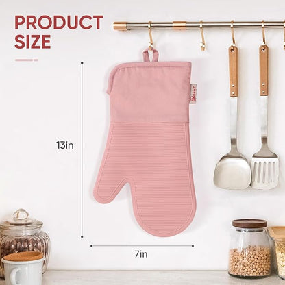 YUTAT Silicone Oven Mitts, High Heat Resistant Up to 500 Degrees, Waterproof - Image 4