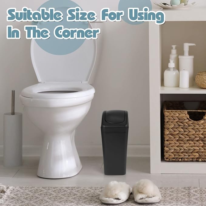 Hoolerry 8 Pcs 3 Gallon/12 Liter Small Trash Can Plastic Kitchen Garbage - Image 4