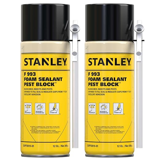 Stanley F993 Expanding Foam Sealant Spray – Gaps & Cracks Filler, PestBlocker by STANLEY