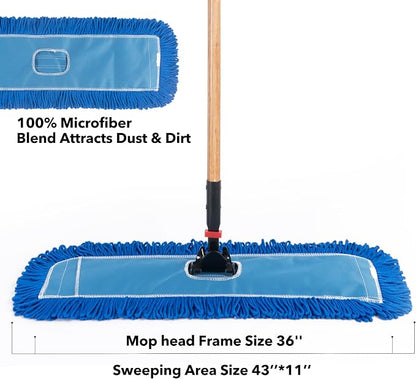 Matthew 36'' Microfiber Loop Dust Mop Washable Commercial&Residential Heavy - Image 5