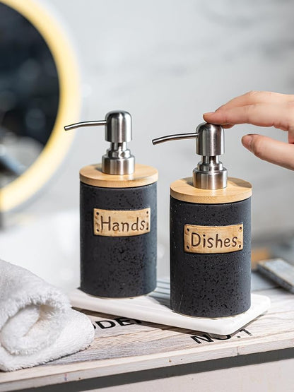 Kitchen Soap Dispenser Set, Ceramic Hand and Dish Soap Dispenser - Image 7