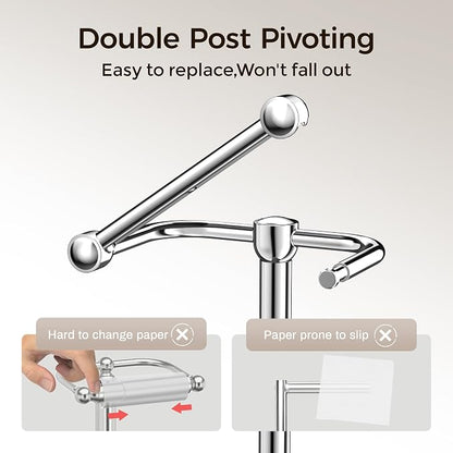 RARXTR Toilet Paper Holder Stand, Bathroom Free Standing Toilet Paper Stand - Image 3