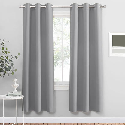 PONY DANCE Sliver Grey Blackout Curtains by PONYDANCE