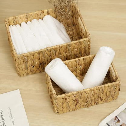 HOONEX Water Hyacinth Storage Baskets, Wicker Baskets - Image 3