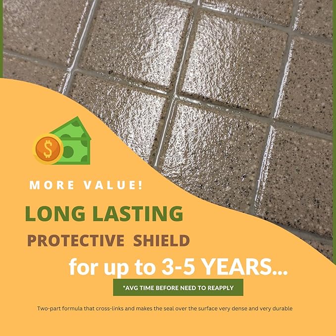 CoverTec GlazeGuard Matte Ceramic And Porcelain Tile And Grout Sealer, Flat Finish (2 Part A+B=36oz Kit)