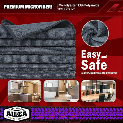AIDEA Microfiber Cleaning Cloth Grey 10PK, Micro Fiber Cloth - Image 6