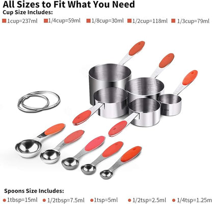 Measuring Cups : U-Taste 18/8 Stainless Steel Measuring Cups and Spoons Set of - Image 2