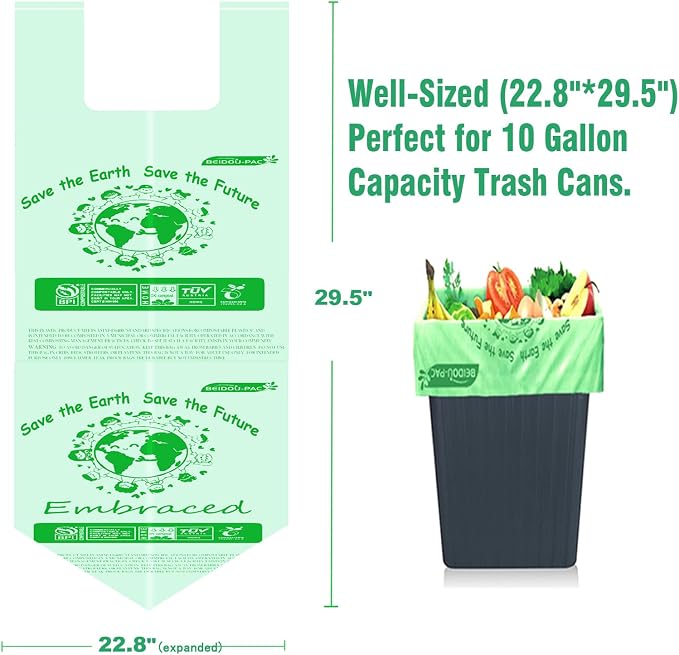 8-10 Gallon Compostable Trash Bags, Compost Bags Kitchen Trash Bags - Image 2