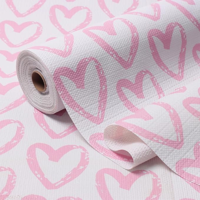Heart Drawer Liner for Cabinets 16IN x 20FT, Shelf Liner Non-Adhesive and by Amiitay