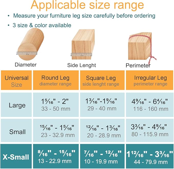 32 Pcs Chair Leg Protectors for Hardwood Floors, Silicone Felt Furniture Leg - Image 2