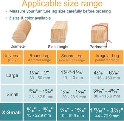 32 Pcs Chair Leg Protectors for Hardwood Floors, Silicone Felt Furniture Leg - Image 2