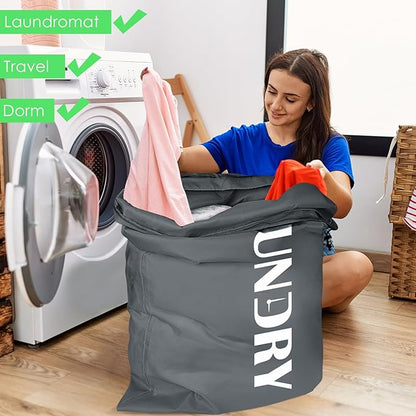 Sylfairy Laundry bags, 2 Pack Travel Laundry Bag for Dirty Clothes with Drawstring, Heavy Duty Laundry Bag for Traveling Camping, Easy Fit a Laundry Hamper or Basket Travel Essentials