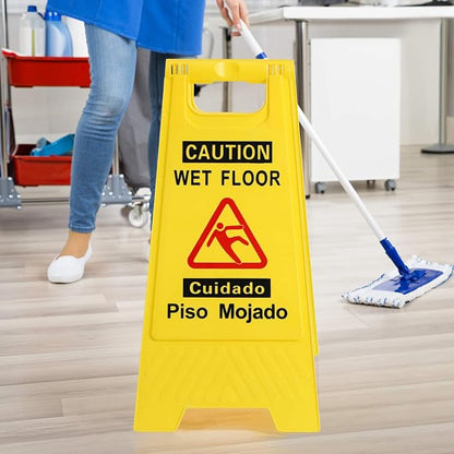 CERLMLAND wet floor signs 4 piece double-sided sign alerts clear identification - Image 6