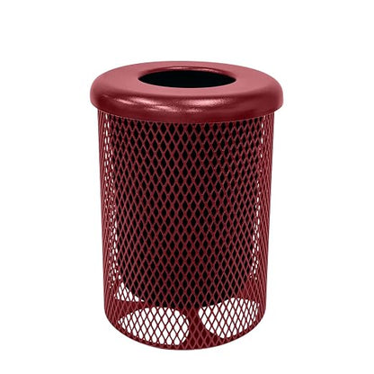 COATEDOUTDOORFURNITURE RFT-BUR Heavy Duty 32 Gallon Round Trash Receptacle by CoatedOutdoorFurniture