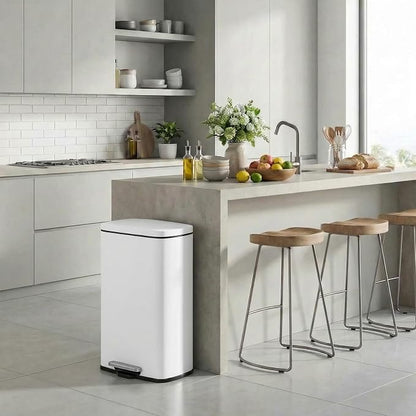 13.2 Gal Kitchen Trash Can, 50L Recycling or Garbage Bin, Brushed Stainless - Image 7