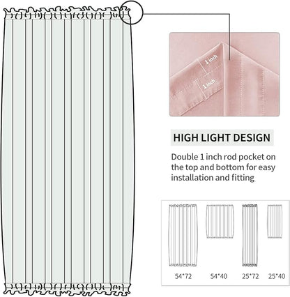 DWCN French Door Curtains – Rod Pocket Thermal Blackout Curtain - Image 3