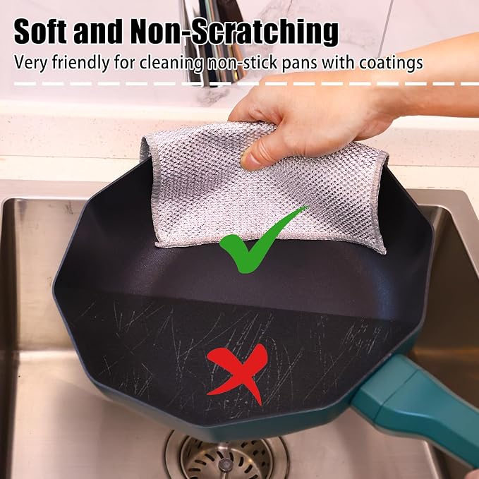 Navona 18 Pcs New Upgrade Steel Wire Dishcloth, Double-Layer Steel Wire - Image 4