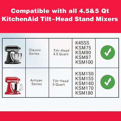 Stainless Steel Mixer bowl Fit for KitchenAid Artisan&Classic Series 4.5-5 QT - Image 3