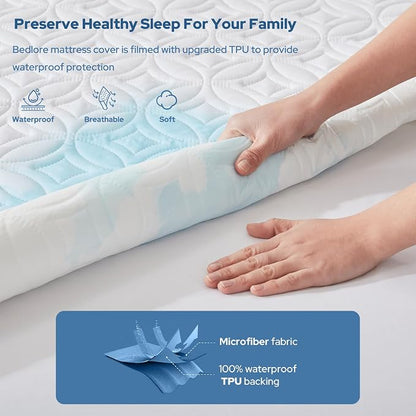 BEDLORE Waterproof Mattress Protector, King Size Noiseless Mattress Pad - Image 2