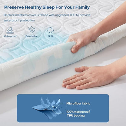 BEDLORE Waterproof Mattress Protector, Queen Size Noiseless Mattress Pad - Image 2