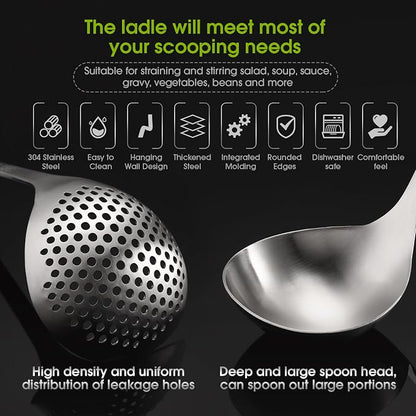 Patelai Hot Pot Slotted Ladle Set Stainless Steel Soup Ladle Strainer Scoops - Image 5