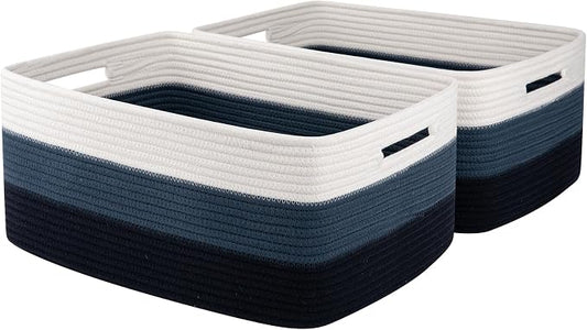 Large Storage Basket for Organizing, Woven Rope Basket for Shelves, Closet by OIASKET