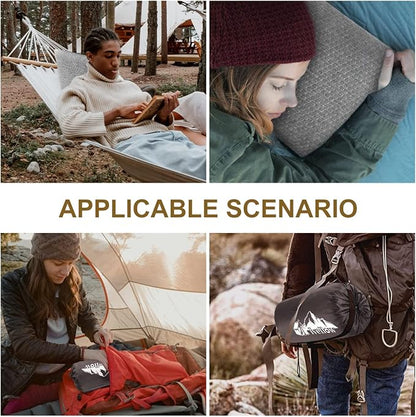 Ivellow Travel Pillow Compressible Camping Pillow for Sleeping Shredded Memory Foam Pillow Compact Firm Supportive for Adults Kids Outdoor Backpacking Hiking Essential Gear