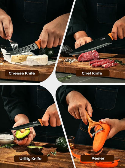 EUNA Knife Block Set, German High-Carbon Stainless Steel Knife Sets - Image 8