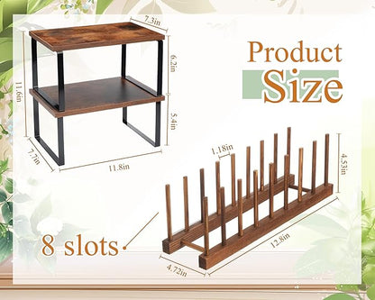 Marsui 4 Pcs Kitchen Organizer Accessories Set Cabinet Organizer Shelf and - Image 2