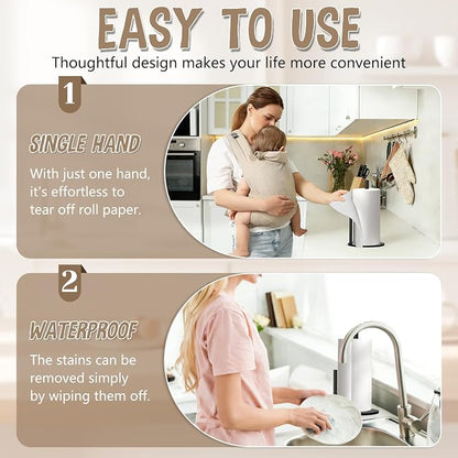 Paper Towel Holder Countertop, Premium Stainless Steel Black Paper Towel Holder - Image 5